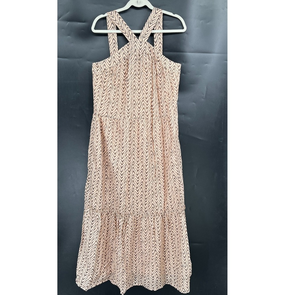 NEW Joie Rosabel halter maxi dress melon chevron dress silk blend boho chic L